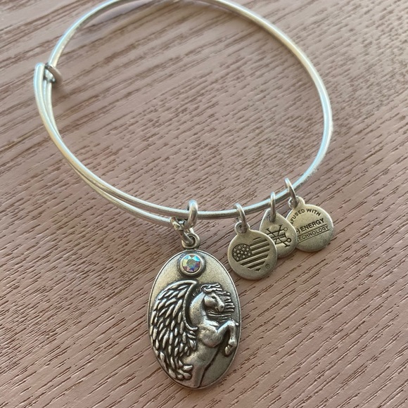 Alex And Ani Pegasus Expandable Silver Bracelet - Picture 4 of 6